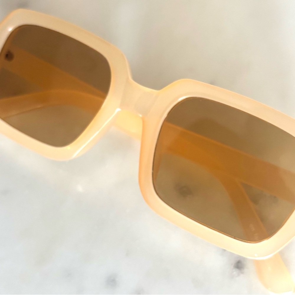Anthropologie Pale Peach Square Sunglasses